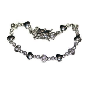 5.25" Vintage Child's Sterling Silver and Clear Cubic Zirconia Tennis Bracelet